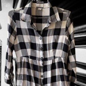 Coldwater Creek Rayon Checkered Pattern Dress